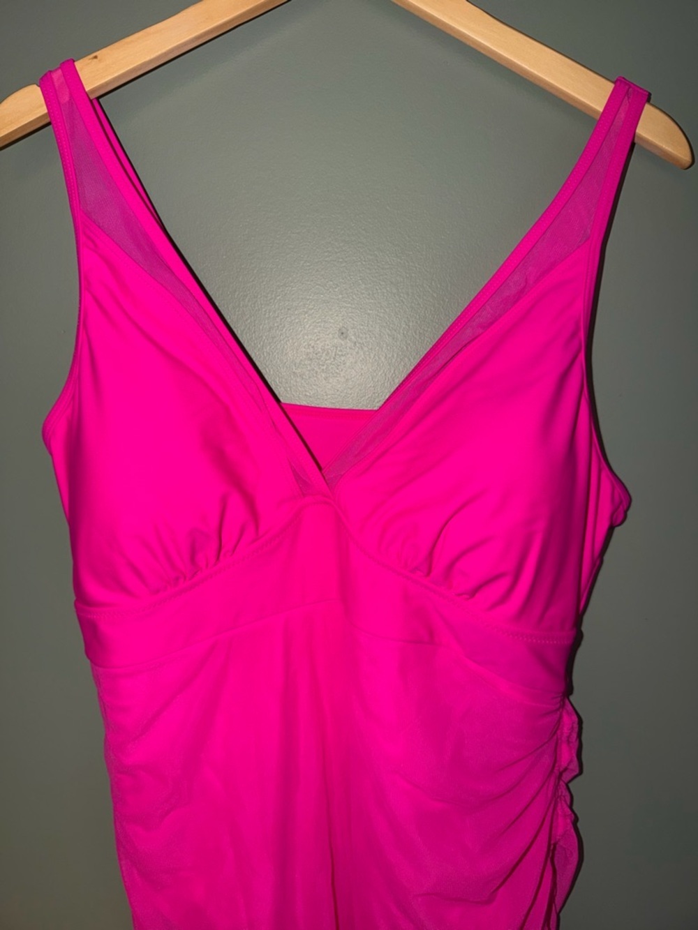 Blooming Jelly Hot Pink Ruched Tummy Control Swimsuit One Piece XXL B - Picture 3 of 5